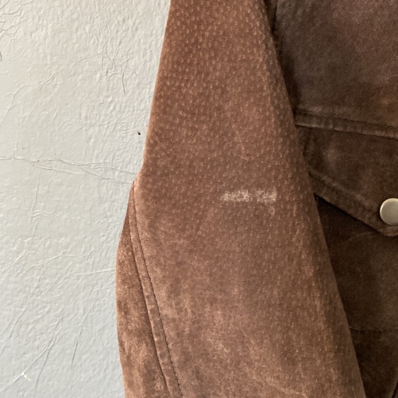 Coldwater Creek Brown Leather Zip Front Jacket Faux Fur Collar and Cuffs - Picture 9 of 12